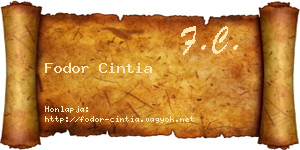 Fodor Cintia névjegykártya